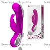 Vibrador 12 funciones con estimulador de clitoris y recarga USB